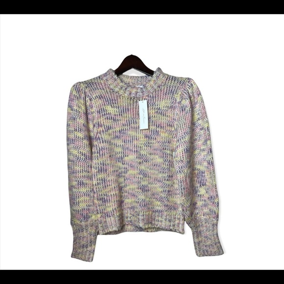 All in Favor Pink Pastel Marled Knit Ribbed Sweater Womens Medium Wool. - Picture 2 of 4